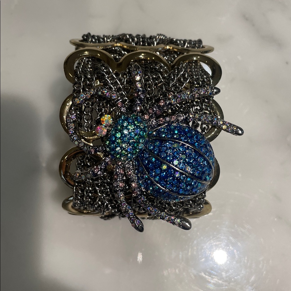 Betsey Johnson Blue and Purple Crystal Spider Bracelet - Picture 5 of 8